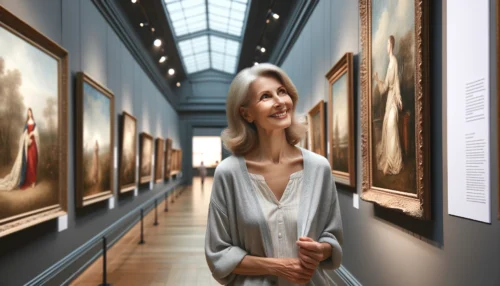美術館を楽しむ女性