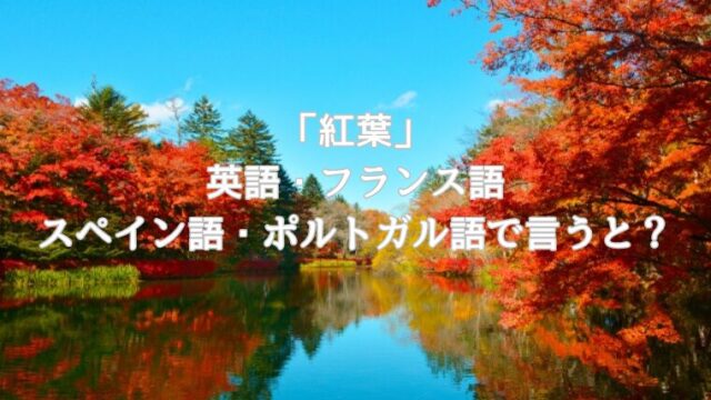 「紅葉」を英語・フランス語・スペイン語・ポルトガル語で言うと？