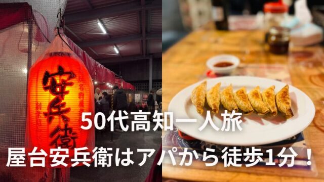 アイキャッチ50代高知一人旅 屋台安兵衛はアパから徒歩1分！