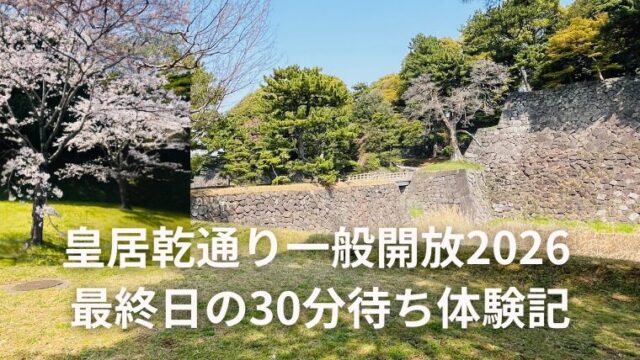 皇居乾通り一般開放2026混雑レポ！最終日の30分待ち体験記